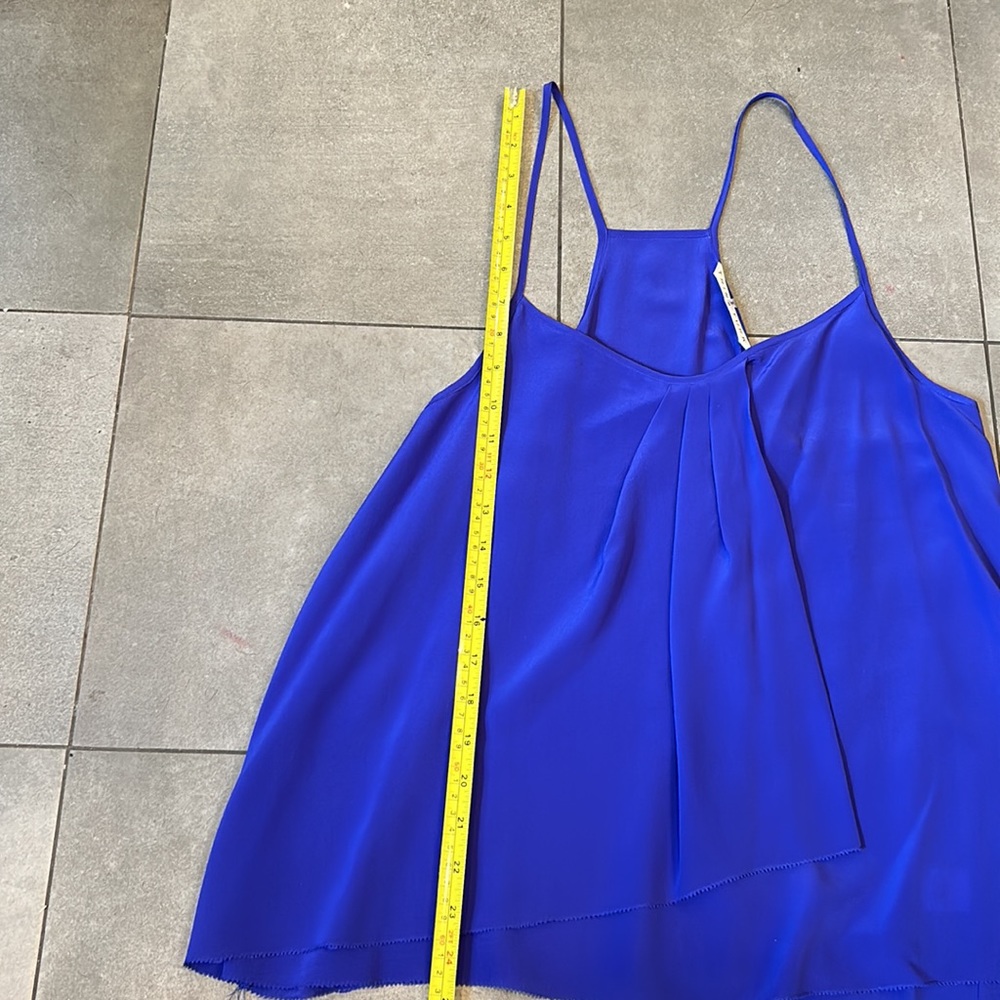 Trina Turk Marojella Blue Razor Back Silk Camisole - Picture 6 of 9